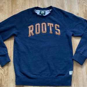 ROOTS "CLASSIC" Women's Iconic Denim Blue Sweatshirt with "Roots" Applique